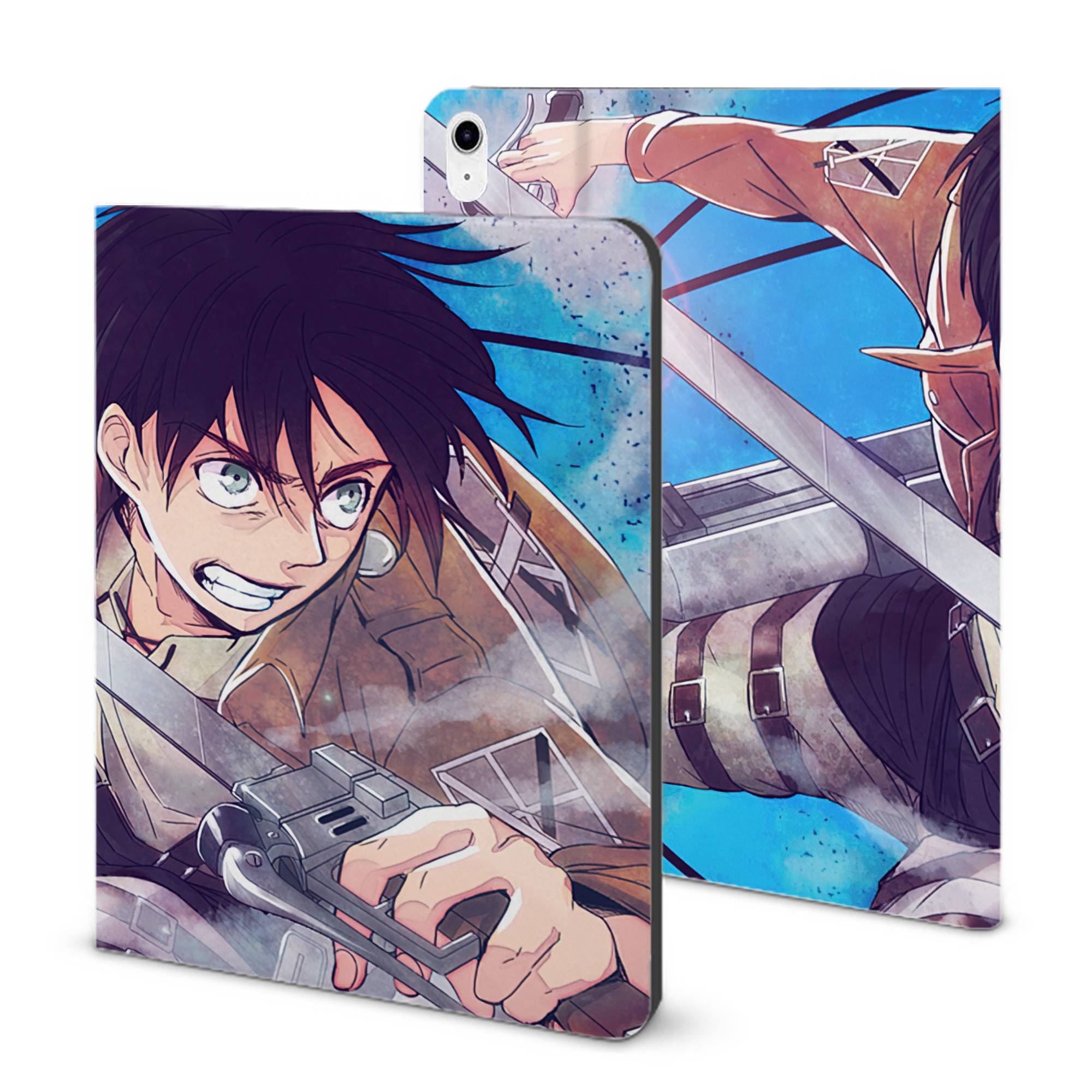 （画像用） 進撃の巨人 Attack on Titan IPad ケース ブック型 PUレザー TPU 耐衝撃 軽量 薄型 ペン収納なし 全面保護 IPad 各モデル対応